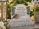 Mum & Dad Memorial Graveside Robin Plaque Remembrance Ornament Grave Tribute