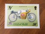 1907 TT 1987 Moto Guzzi 500cc V8  Isle of Man TT Races Promo Postcard