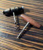 Corkscrews Antique vintage wooden handles corkscrews treen breweriana x 2 