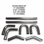 EXHAUST MANDREL BEND KIT STAINLESS STEEL TUBING 45 180 90 DEG 2" 2.25" 2.5" 3"