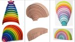 Wooden Arches Rainbow/Wooden Varnished/Pastel Art Design