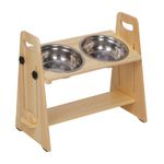 BingoPaw Double Dog Bowls Stand Raised Tilted Feeder Holder Food Water Feeding