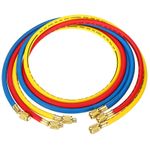 3pcs 1/4 SAE Refrigerant Charging Hose 4.9ft 600 3000 PSI Manifold Gauge Hose