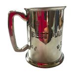 Engraved Metal Tankard Mug "BEST MAN" with Decorative Figure