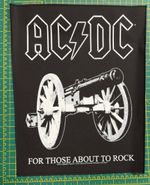 AC/DC For Those About To Rock Large Printed Back Patch Officially Licensed