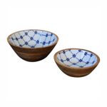Blue and White Bowl Set of 2 - Ceramic Decorative Bowls