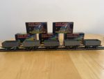 5 x vintage (early 60’s) Graham Farish OO Gauge Die-Cast 7-plank Wagons in Grey