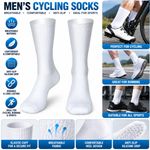 Cycling Socks Anti Slip Mens Aero Non Slip Sports Socks Running Breathable White