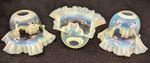 Antique French Lamp Shades Opalescent Glass Art Nouveau Set of 3