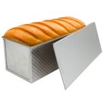 Pullman Loaf Tin with Lid 2.2lb/1000g Non-Stick Dough Large Bread pan For Baking
