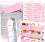 50Set Mini Loaf Cake Cases 200ML,Mini Loaf Tins with Lids and Spoons Aluminum F