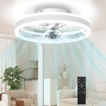 Large LED Ceiling Fan with Lighting LED Light Adjustable Wind + Remote 6 Speed