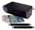 UV Bank Note Money Checker + 2 Spare Bulbs - Detects Fake Polymer & Paper Notes
