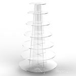Cupcake Cake Display Stand - 7 Tier Round Clear White Black Blue Pink Acrylic