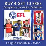 EFL 2026 Panini Football Stickers - 2025/26 League Two #637 - #782