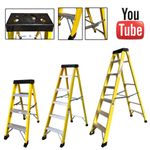 Electricians Heavy Duty GRP  EN131 Fibreglass Step Ladder 30000v - 4-10 Tread