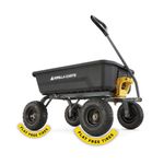 Gorilla Carts 4 cu ft Poly Dump Cart – Flat-Free, 600 lb Capacity