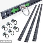 3x load Black cargo track rails locking liner bed 6x sliding tie down fixings 
