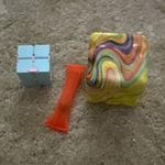 2x 2x2 Cube Twist Puzzle Set, Plastic Strategy Game, Multi-colour Blue, 17+