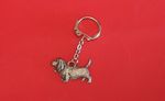 Basset Hound Dog Pewter Keyring Basset Hound Charm Keychain Dog Dad Mum Gift