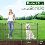 32inx 24ft Garden Fence Animal Barrier with Gate No Dig Metal Decorative Fencing