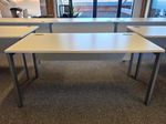 White Rectangular Office Desk | Modesty Panel and Cable Ports - 160cm Wide