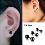 Surgical Steel Balls Barbell Stud Earrings Screw Ball Back Piercing *UK*