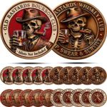Old Bastards Bourbon Club Coin - Funny Whiskey Challenge Coin with Skull Design