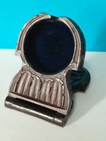 Rare Victorian Carved Wooden Pocket Watch  Holder Swiss Brienz + Blue Lining VG