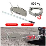 Wire Rope Puller Hand Winch Rope Hoist w/ 20M Rope for Lifting and Pulling 800KG