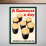A Guinness A Day Stout Ale Advert Print Poster Vintage Art Deco