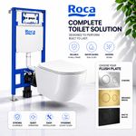 Wall Hung Toilet Set 112cm Roca Frame Concealed Cistern Choice of Flush Plate