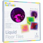 Play Factory Liquid Floor Tiles Sensory Educational Game Toy 4 Pack 30cm x 30cm