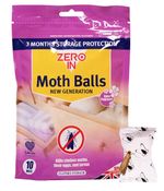 Zero In Clothes Moth Killer Balls Place in Wardrobes, Cupboards & Drawers 10pk