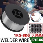 1KG-8KG Gasless Welding Wire MIG Flux Cored Wires Reel Spool Roll 0.8mm E71T-GS