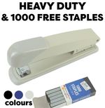 Full Strip Metal Stapler Heavy Duty Desk Office 24/6 26/6 PLUS 1000 FREE staples