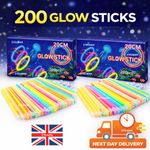 200PCS GLOW STICKS BRACELETS NECKLACES PARTY FAVORS +CONNECTOR 8" GLOWSTICK