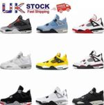 New Gift Air Retro 4 Mid Military Black White Size UK 3-10 Hot Sale Multicolor