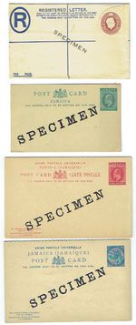 JAMAICA SPECIMEN Overprints on Queen Victoria (2), EDVII - 41549