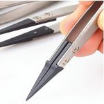 black ceramic tipped,Fine tip steel,high temperature resistant tweezers