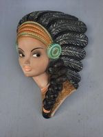 North American Indian Squaw face mask wall hanging beautiful