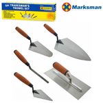 5PC TROWEL SET SOFT GRIP TRADESMAN BRICKLAYING PLASTERING POINTING BUILDER TOOLS