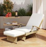 Rattan Sun Lounger Patio Garden Furniture Large Wicker Cushion Reclining Chair