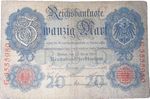 1906-14 Germany 20 Marks Reichsbanknote (Year may vary)