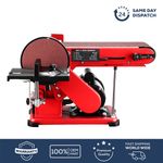 Belt Disc Sander Bench Top Linisher Motor Cast Base w/ Cast Base Table Wood Sand