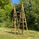 Wooden Garden Obelisk 1.9m Pyramid Climbing Plant Support Trellis - Pack of 2