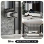 3D Effect Silver Foil Stamped Mirror Wall Sticker Self-Adhesive Vinyl Wall Panel