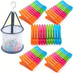 Windproof Peg Bag with 12/24/48 Heavy Duty Clothes Pegs  Multiuse Clips