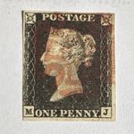 GB QV SG2, 1d black PLATE 1a ,Red Maltese cross (M-J) 3 margins fine used qv014 