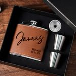 Personalised Engraved Hip Flask Gift Boxed Best Man Groomsman Usher Wedding Gift